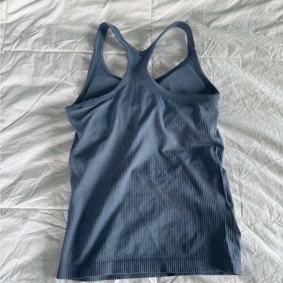 Blue Ribbed Racerback Tank Top – Size S, Athletic Workout Camisole - Picture 3 of 8